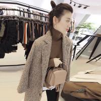 BOBOWALTZ春夏装女2019欧美韩版修身显瘦中长款毛呢大衣外套B162b6212p3002