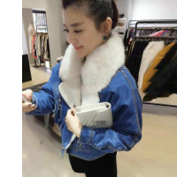 BOBOWALTZ春夏装女2019新款欧货韩版宽松大毛领加厚牛仔短款气质外套B162b5079p3070