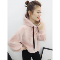 BOBOWALTZ春夏装女2019新款毛绒加厚连帽休闲韩版套头卫衣B172f2193p1242