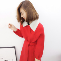 BOBOWALTZ春夏装女2019韩版收腰显瘦毛领新款双面气质毛呢大衣B172f2131p3240