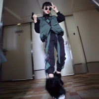 赛美意松紧裤脚菱形休闲宽松裤女 欧洲站2019秋冬新品欧美时尚简约运动女裤S172h3579p2030