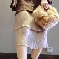 赛美意中款荷叶边半身裙 欧洲站2019春新款优雅名媛淑女宽松显瘦半身裙S172h3049p0202