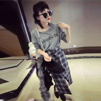 赛美意大圆领字母百搭长袖T恤女 欧洲站2019款新品宽松显瘦打底简约外穿T恤女装S172h3043p1520