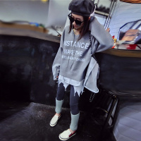 赛美意套头字母蝙蝠型V领卫衣女 欧洲站2019秋冬季新品欧美宽松街头休闲卫衣女S172h3504p1220