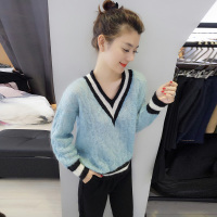 BOBOWALTZ春夏装女2019新款欧韩版v领宽松毛衣针织衫上衣女B172f1592p1471