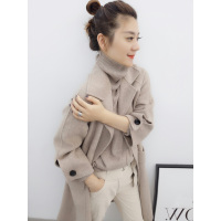 BOBOWALTZ毛呢大衣女2019春新品翻领长袖修身欧洲站中长款女装B172f1320p3002