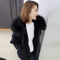 BOBOWALTZ春夏装女2019新款欧货 韩版大毛领连帽加绒休闲外套厚B172f2326p3030