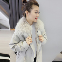 BOBOWALTZ春夏装女2019新款欧货 韩版连帽大毛领中长款加绒外套B172f2434p3002