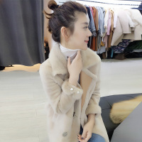 BOBOWALTZ春夏装女2019新款欧货韩版宽松皮毛一体中长款厚外套B172f2441p3054