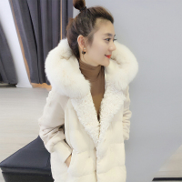 BOBOWALTZ欧洲站春冬女2019新款欧货韩版连帽大毛领加厚气质中长款羽绒服B172f2476p3311