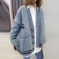 BOBOWALTZ欧洲站春夏装女2019新款欧货 韩版宽松小个子针织开衫毛衣厚外套B181k00144p3070