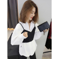 BOBOWALTZ欧洲站春夏装女2019新款欧货 韩版宽松休闲白色长袖衬衫上衣B181k00083p1110