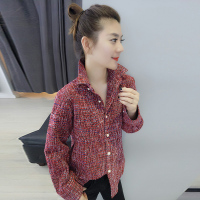 BOBOWALTZ欧洲站春夏装女2019新款欧货 韩版修身拼色港味长袖衬衫上衣B181k00206p1140