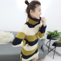 BOBOWALTZ欧洲站2019春夏装女新款韩版撞色百搭中长款打底毛衣女B162b3971p1460