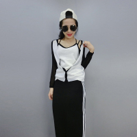 BOBOWALTZ欧洲站春夏装女2019新款欧货韩版轻薄外套+吊带背心+包臀长裙三件套B162b0480p4030