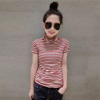 BOBOWALTZ欧洲站春夏装女2019新款欧货韩版休闲百搭条纹短袖T恤上衣B162b0577p1543
