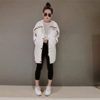 BOBOWALTZ欧洲站春夏装女2019新款韩版欧货休闲宽松白色百搭中长外套B171d0378p3010
