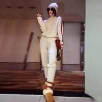 赛美意欧洲站春夏季女2019新款欧货连帽运动卫衣休闲时尚套装两件套韩版S172h5001p4011