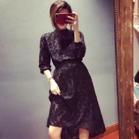 赛美意欧洲站春夏季女2019新款时尚休闲欧美风纯色中长款套头连衣裙S181m00334p0130