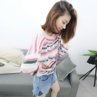 梵莉思欧洲站夏女2019新款 欧货宽松条纹显瘦套头时尚长袖针织衫F162b2235p1401