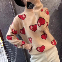 赛美意欧洲站春夏季女2019新款欧货欧美爱心中长款薄款套头针织衫S172h6384p1402