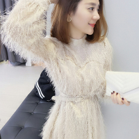 梵莉思欧洲站春装女2018新款 欧货潮韩版流苏雪纺衫大码小个子打底上衣F172g1833p1054