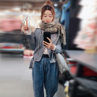 赛美意欧洲站春夏季女2019新款个性欧货纯色不规则机车皮夹克短外套S181m00979p3002