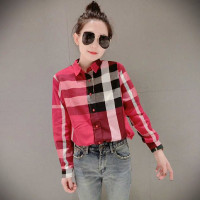 赛美意欧洲站春夏季女2019新款欧货休闲欧美风格子系扣长袖百搭衬衫S181m01146p1140