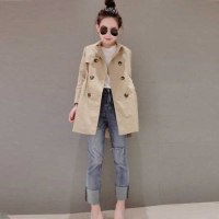 赛美意欧洲站春夏季女2019新款欧货休闲欧美风纯色系扣中长款外套S181m01144p3053