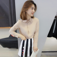 BOBOWALTZ欧洲站春夏装2019新款女装欧货韩版纯色百搭雪纺衬衣时尚修身衬衫B181k00567p1154