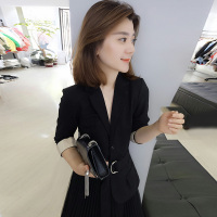 BOBOWALTZ欧洲站夏装女2019新款欧货 韩版休闲假两件七分袖网纱连衣裙子B182k00978p0130