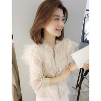 BOBOWALTZ欧洲站春夏装女2019新款欧货韩版休闲薄款蕾丝开衫衬衫防晒上衣B181k00734p1044