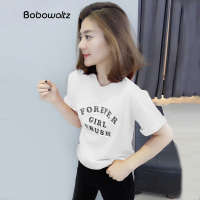 BOBOWALTZ欧洲站春夏装女2019新款欧货 韩版休闲宽松白色短袖T恤上衣B181k00161p1510