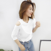 BOBOWALTZ欧洲站2019春夏装新款女装欧货时尚宽松套头露肩休闲百搭上衣T恤B181k00323p1010