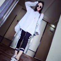 赛美意欧洲站春夏季女2019新款欧货韩版气质高腰修身黑白拼色裤子S181m02028p2030