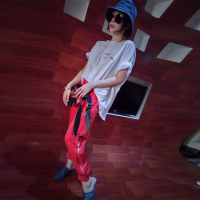 赛美意欧洲站2019新款春夏季短袖宽松上衣圆领个性欧货T恤白色露背t恤女S182m03434p1510