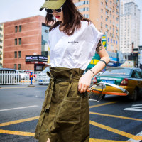 赛美意欧洲站女2019新款 欧货欧美时尚高腰显瘦半身裙开叉中长裙S182m03201p0262