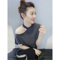 BOBOWALTZ欧洲站2019夏装新款欧货韩版露肩T恤休闲长裤套装女时尚两件套B182k02136p4001