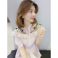 BOBOWALTZ欧洲站2019夏装新款欧货韩范粉红色中长款短袖宽松洋气连衣裙女B182k02149p0142