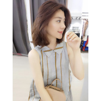 梵莉思欧洲站2019新款夏装女欧货中长款宽松显瘦复古条纹娃娃领连衣裙F182n02207p0120