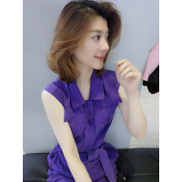 BOBOWALTZ欧洲站夏装女2019新款 欧货潮韩版收腰无袖显瘦纯色薄款时尚套装B182k02650p2480