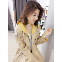 BOBOWALTZ欧洲站女春装2019新款欧货潮 韩版宽松连帽休闲中长款风衣薄外套B182k04840p3053