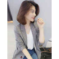 BOBOWALTZ欧洲站春装女2019新款欧货潮 韩版休闲宽松格子小西装短外套时尚B182k04848p3002
