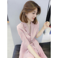 BOBOWALTZ欧洲站2019春装新款欧货潮韩版时尚修身网纱拼接假两件连衣裙女装B181k00733p