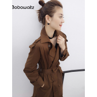 bobowaltz女装春装女2019新款韩版中长款收腰港味休闲ol风衣外套B172f0786p
