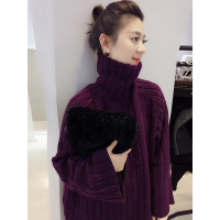 梵莉思欧洲站夏装女2019新款欧货慵懒套头针织衫韩版高领毛衣F162b7031p