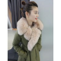 bobowaltz欧洲站春装女新款 休闲宽松中长款修身大毛领羽绒服B172f2755p