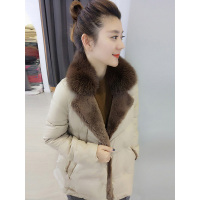 bobowaltz欧洲站春装女新款小个子轻薄外套大毛领短款显瘦白鸭绒羽绒服B181k00067p