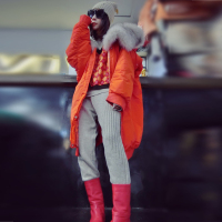 SAIMEIYI欧洲站2019女新款欧货站时尚纯色大毛领中长款加厚保暖羽绒服S172h5682p3351