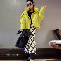 SAIMEIYI欧洲站2019女新款欧货黄色短款防寒面包羽绒服防风保暖外套S172h6554p3355